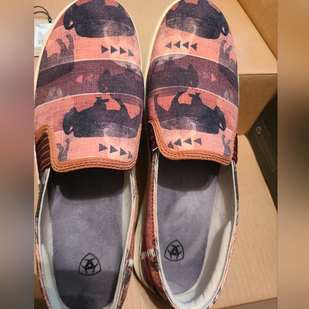 Ariat Buffalo Print Women's Slip-On Shoes Size 10